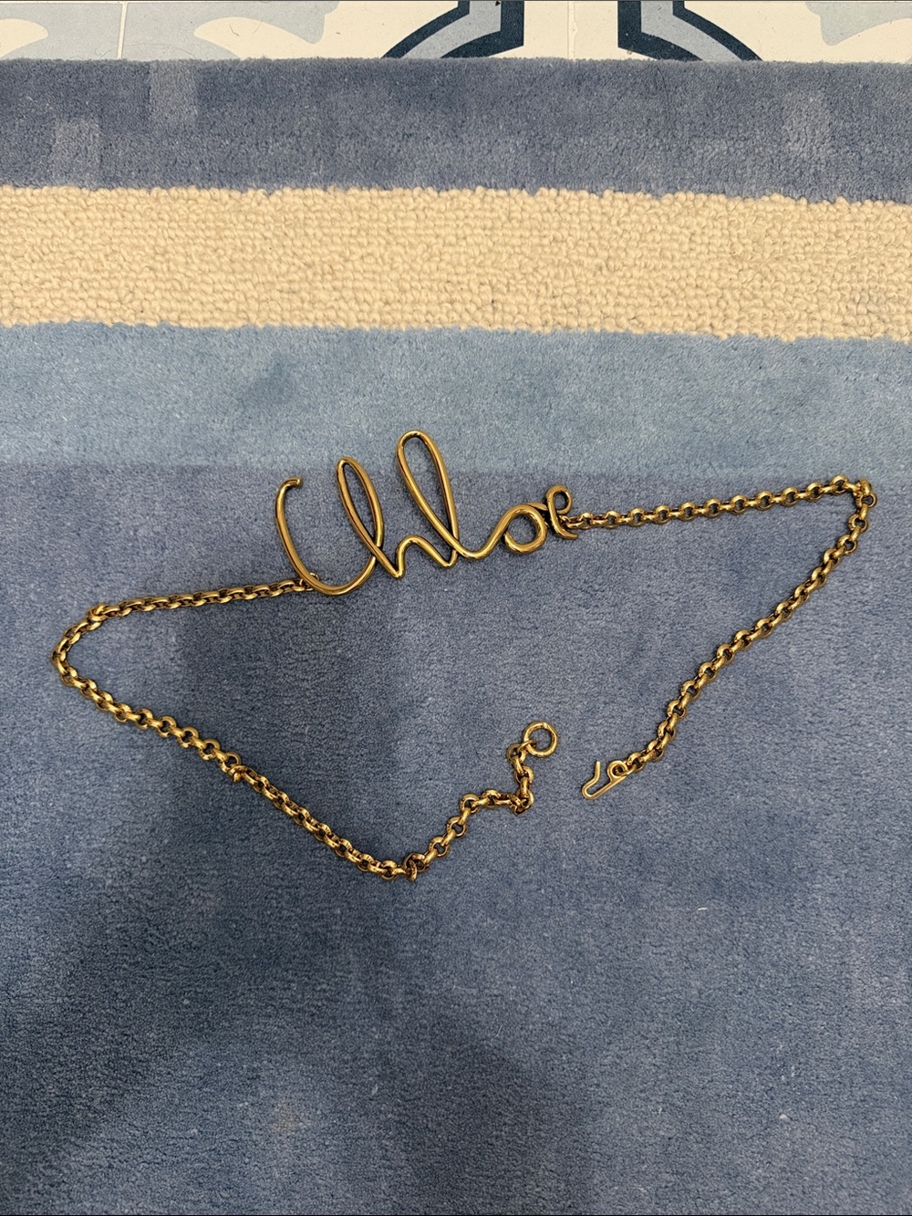 Chloé Gold Script Logo Chain Belt
